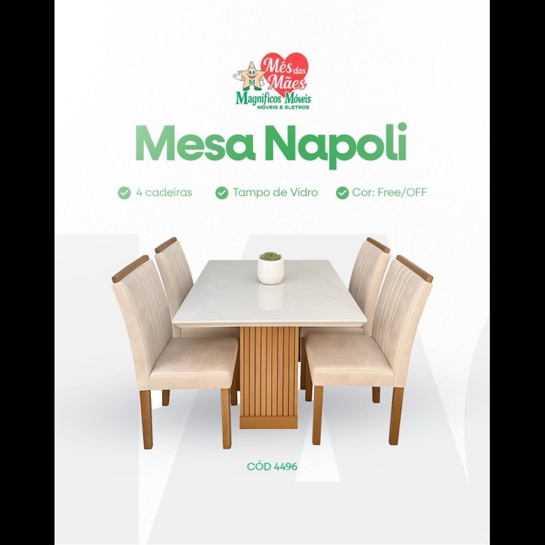 Mesa 4 Cadeiras Napoli