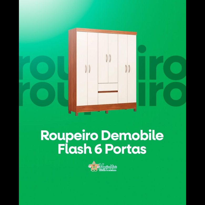 Roupeiro Demobile Flash 6 Portas