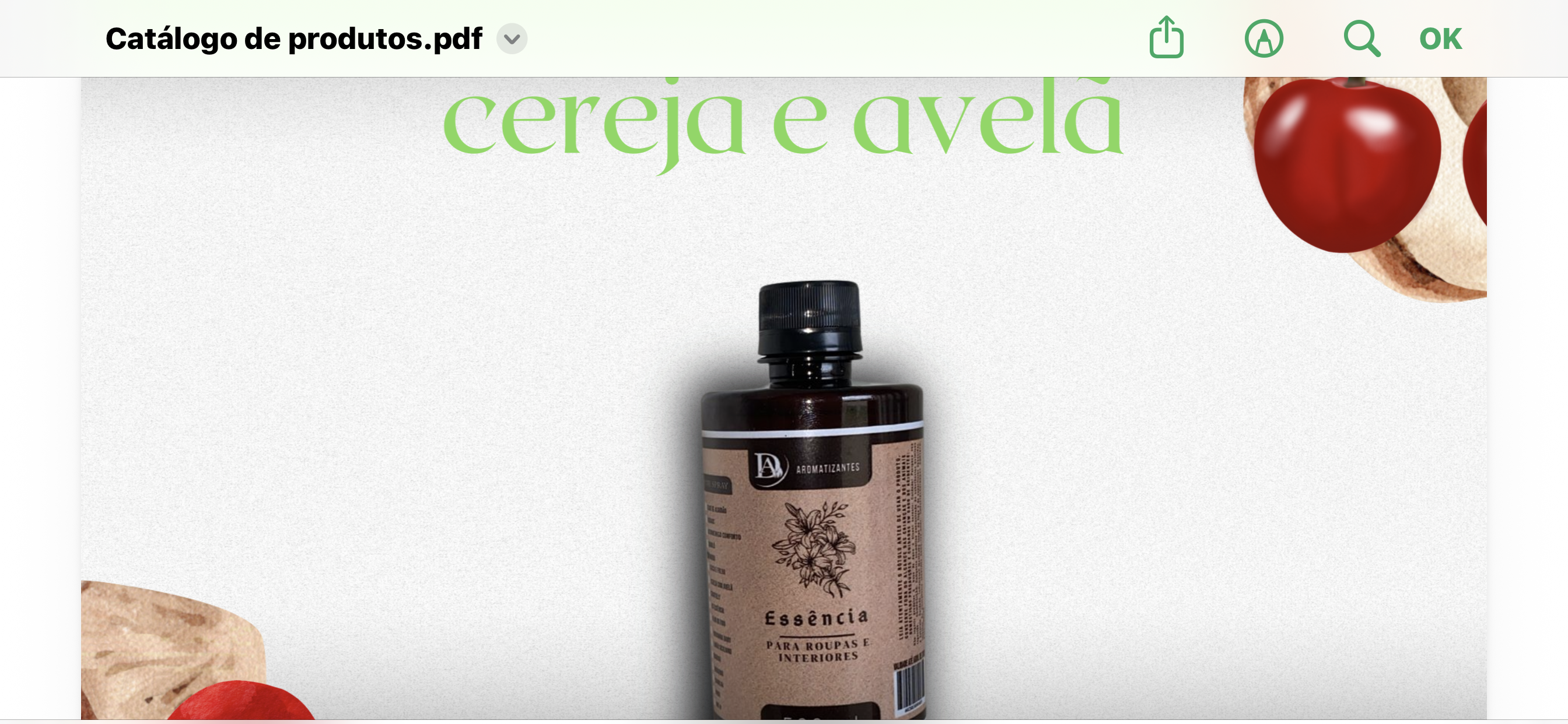 Aromatizante cereja com avelã 500 ml